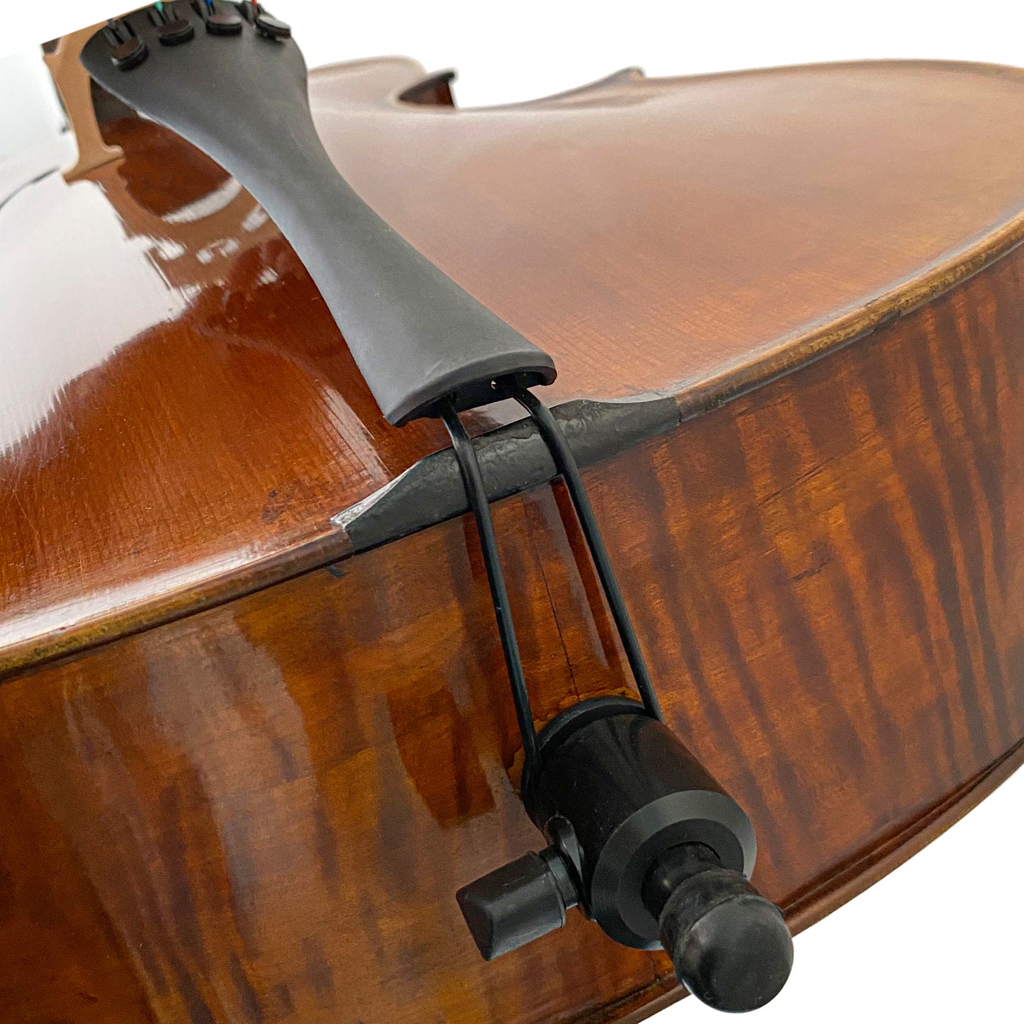D’Luca Flamed Cello Outfit With Ebony fittings And Antique Finish, 1/2  Size