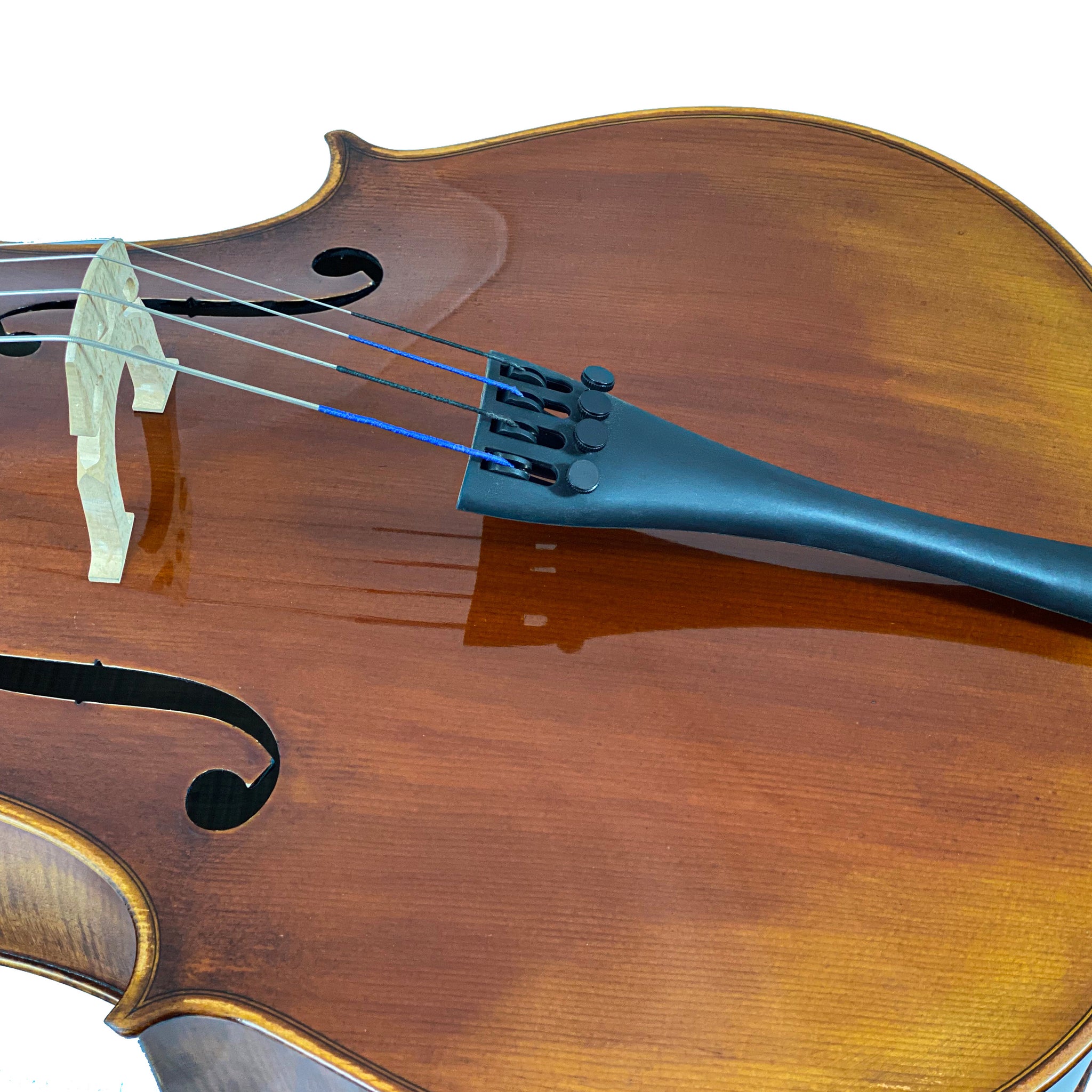 D’Luca Flamed Ebony Inlaid Professional Cello Outfit With Padded Gig Bag, 4/4 Size