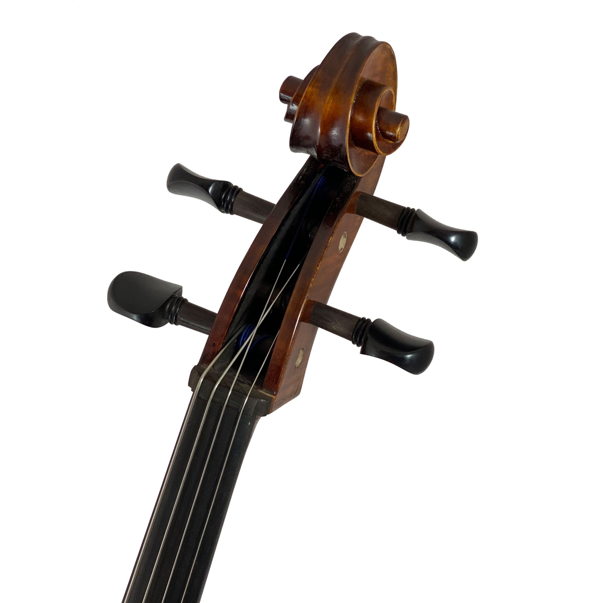 D’Luca Flamed Ebony Inlaid Professional Cello Outfit With Padded Gig Bag, 4/4 Size