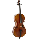 D’Luca Flamed Ebony Inlaid Professional Cello Outfit With Padded Gig Bag, 3/4 Size