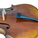 D’Luca Flamed Ebony Inlaid Professional Cello Outfit With Padded Gig Bag, 3/4 Size