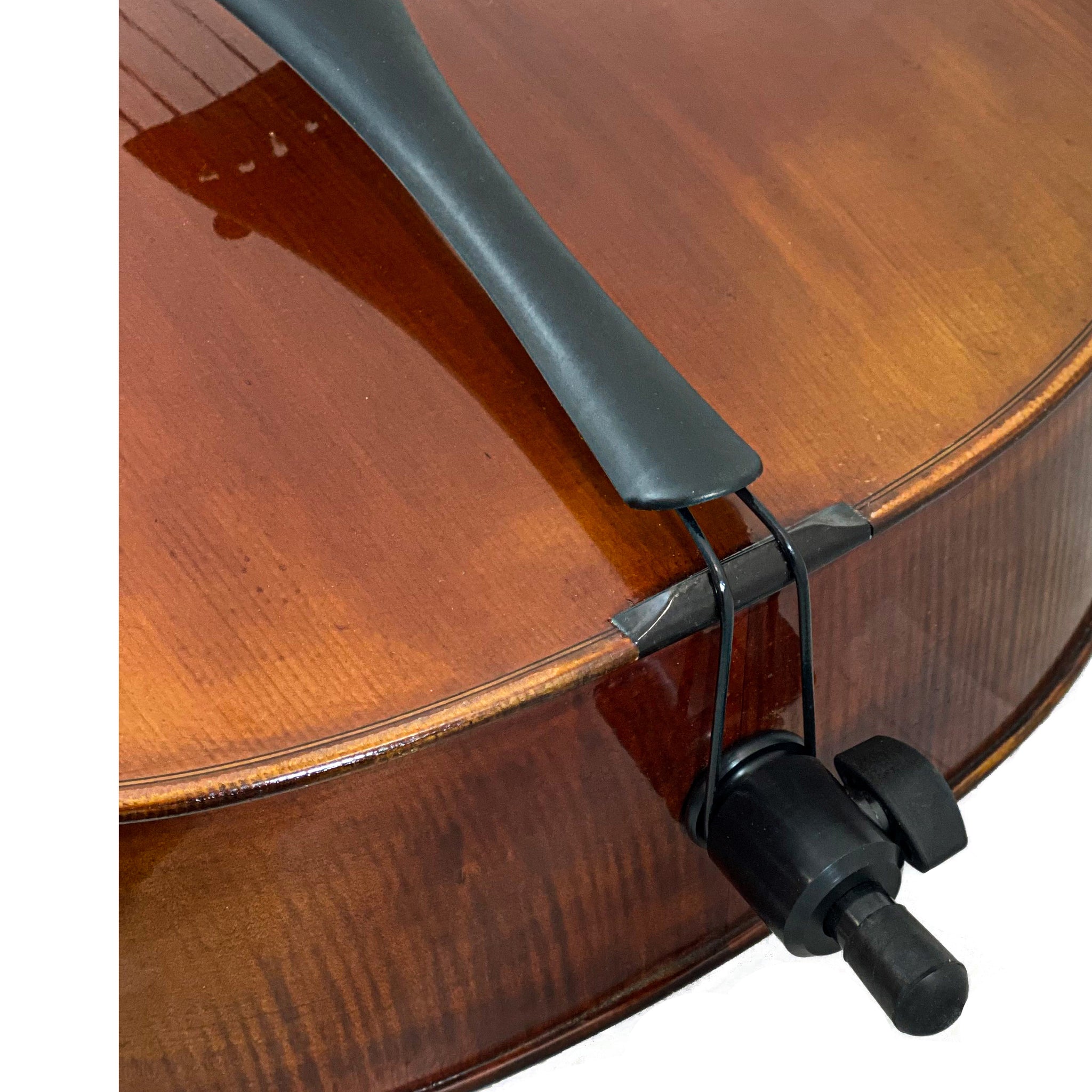 D’Luca Flamed Ebony Inlaid Professional Cello Outfit With Padded Gig Bag, 3/4 Size