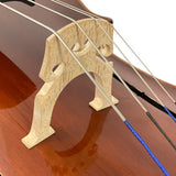 D’Luca Flamed Ebony Inlaid Professional Cello Outfit With Padded Gig Bag, 1/2 Size