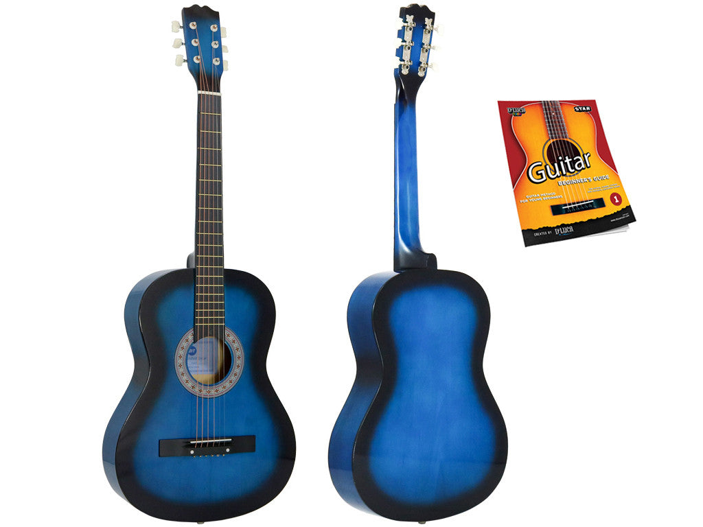 Star Acoustic Guitar 38 Inch with Beginner's Guide, Blueburst