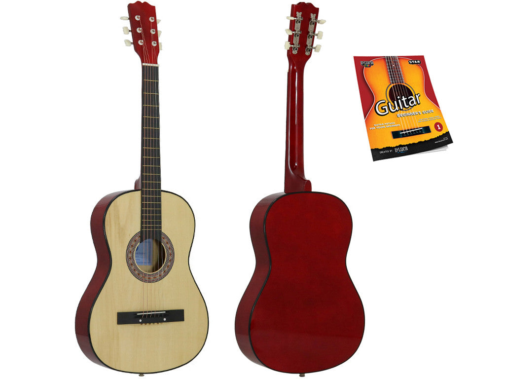 Star Acoustic Guitar 38 Inch with Beginner's Guide, Natural