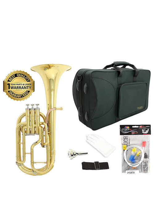 D'Luca 860 Series Gold Brass Eb Alto Horn with Rose Brass Leadpipe, Professional Case, Cleaning Kit and 1 Year Manufacturer Warranty