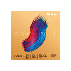 D'Addario Ascenté Violin E String, 1/16 Scale, Medium Tension