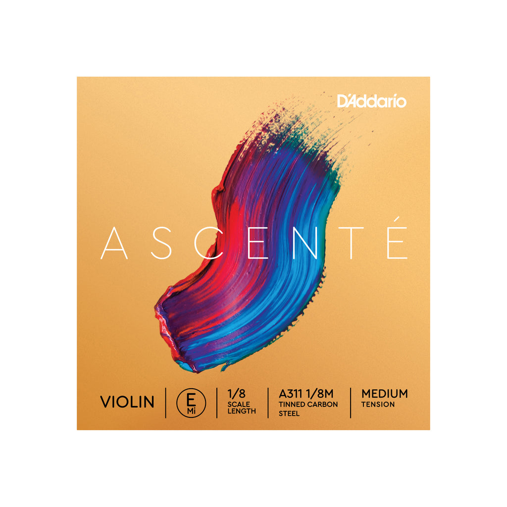 D'Addario Ascenté Violin E String, 1/8 Scale, Medium Tension