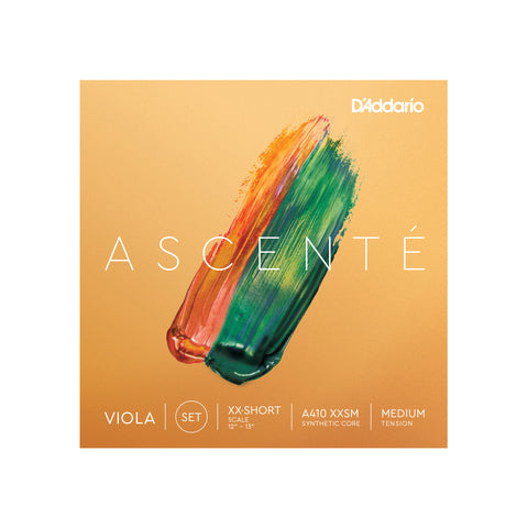 D'Addario Ascenté Viola String Set, Extra-Extra-Short Scale, Medium Tension