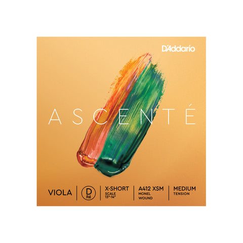D'Addario Ascenté Viola D String, Extra-Short Scale, Medium Tension