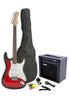 Fever Full Size Electric Guitar with 20-Watts Amplifier, Gig Bag, Clip on Tuner, Cable, Strap and Strings Color Red