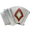 Baronelli Full Size 31 Button 12 Bass Accordion, GCF, With Straps, Case, White