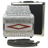 Baronelli Full Size 31 Button 12 Bass Accordion, GCF, With Straps, Case, White