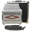 Baronelli 31 Button, 12 Bass Accordion, FBE, With Straps And Case, White