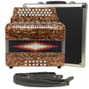 Baronelli Full Size 31 Button 12 Bass Accordion, GCF, With Straps, Case, Gold