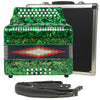 Baronelli Full Size 31 Button 12 Bass Accordion, GCF, With Straps, Case, Green