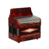 Baronelli 31 Button 12 Bass Accordion, GCF, Stainless Steel Grill, Red