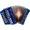 Baronelli 34 Button Accordion 12 Bass, 3 Switch, GCF, With Staps And Case, Blue