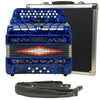 Baronelli 34 Button Accordion 12 Bass, 3 Switch, GCF, With Staps And Case, Blue