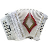 Baronelli 34 Button Accordion 12 Bass, 3 Switch, GCF, With Staps And Case, White