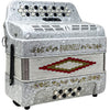 Baronelli 34 Button Accordion 12 Bass, 3 Switch, FBE, With Staps And Case, White