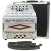 Baronelli 34 Button Accordion 12 Bass, 3 Switch, GCF, With Staps And Case, White