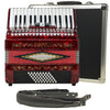 Baronelli 30 Key 48 Bass, 3 Switch Piano Accordion, With Staps, Case, Red