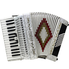 Baronelli 30 Key 48 Bass, 3 Switch Piano Accordion, With Staps, Case, White