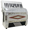 Baronelli 30 Key 48 Bass, 3 Switch Piano Accordion, With Staps, Case, White