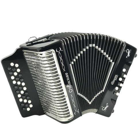 Alacran 31 Button 12 Bass Button Accordion EAD With Straps And Case, Black