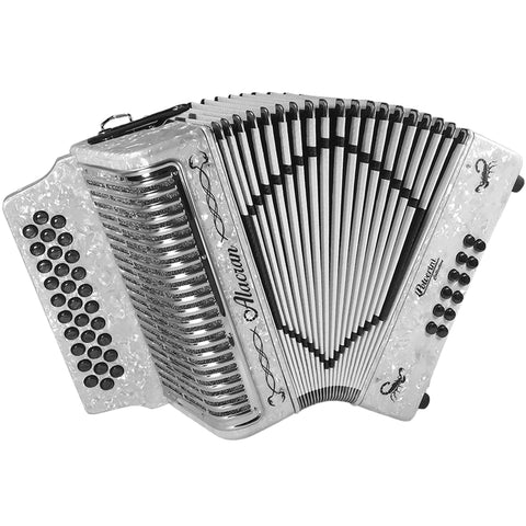 Alacran 31 Button 12 Bass Button Accordion EAD With Straps And Case, White