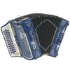 Alacran 34 Button 12 Bass 3 Switches Button Accordion EAD With Straps And Case, Blue