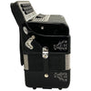 Alacran 34 Button 12 Bass Two Tone Button Accordion GCF/FBE With Straps And Case, Black