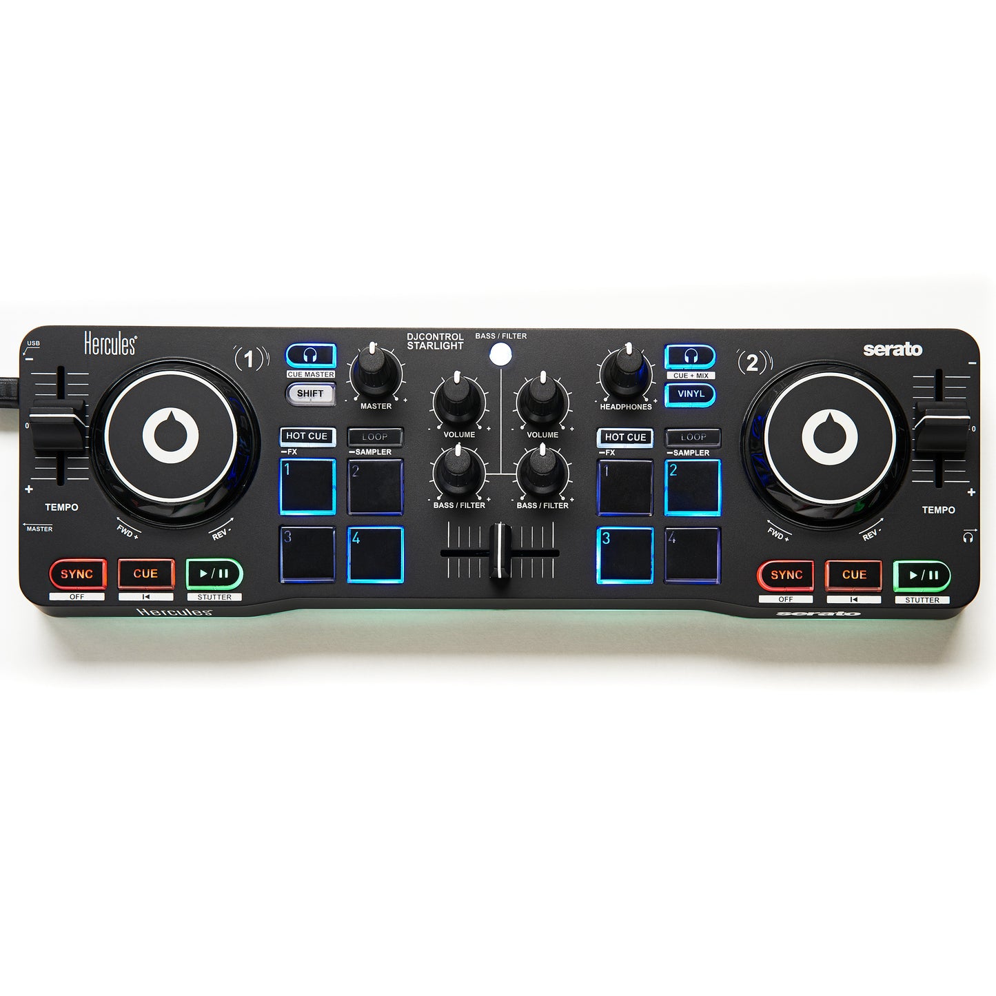 Hercules DJ Starlight 2-channel controller with built-in, AMS-DJCONTROL-STAR