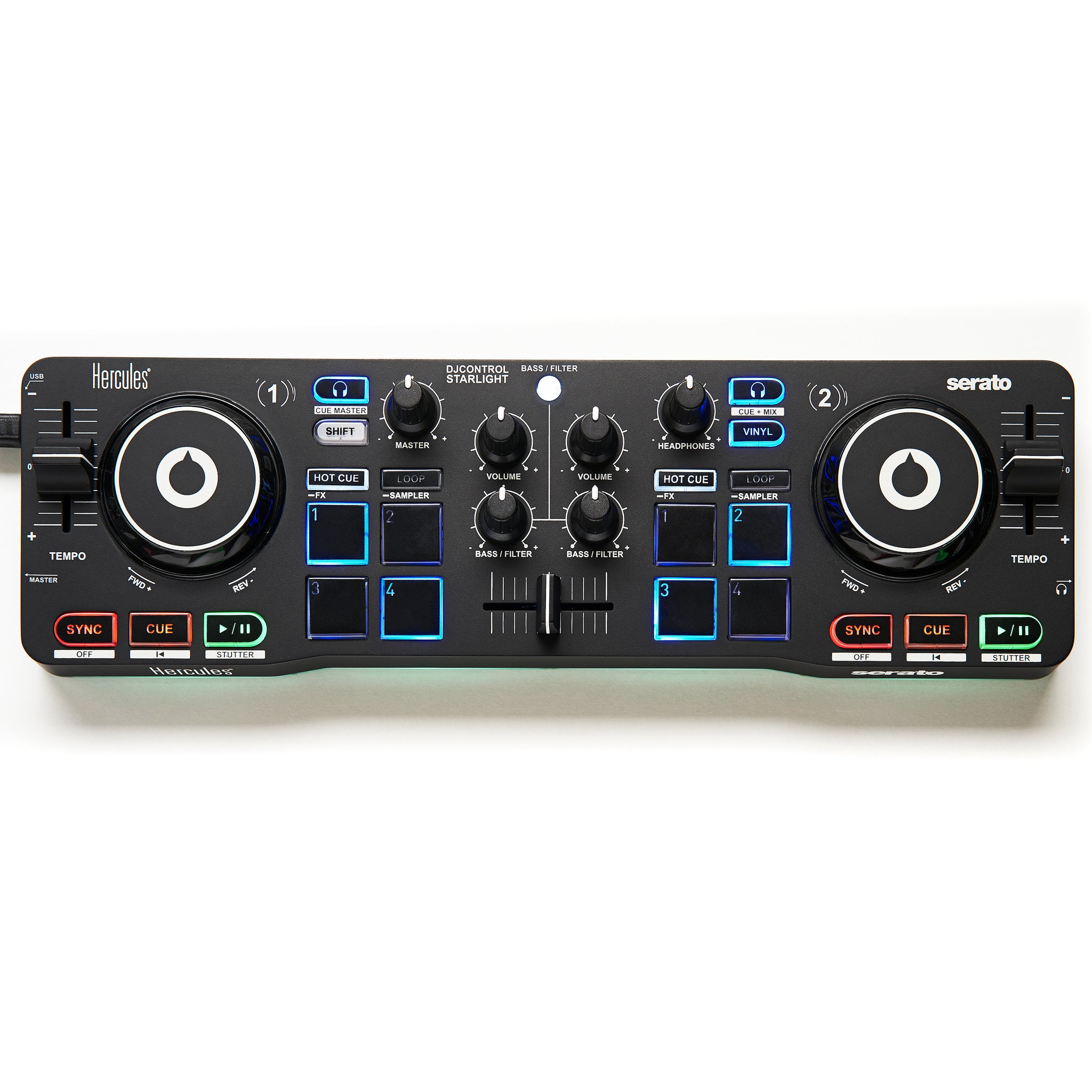 Hercules DJ Starlight 2-channel controller with built-in, AMS-DJCONTROL-STAR