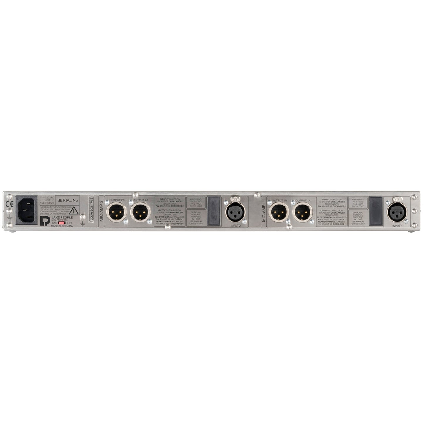 Lake People F355A 2-Channel Microphone Preamplifier Class-A Inputs