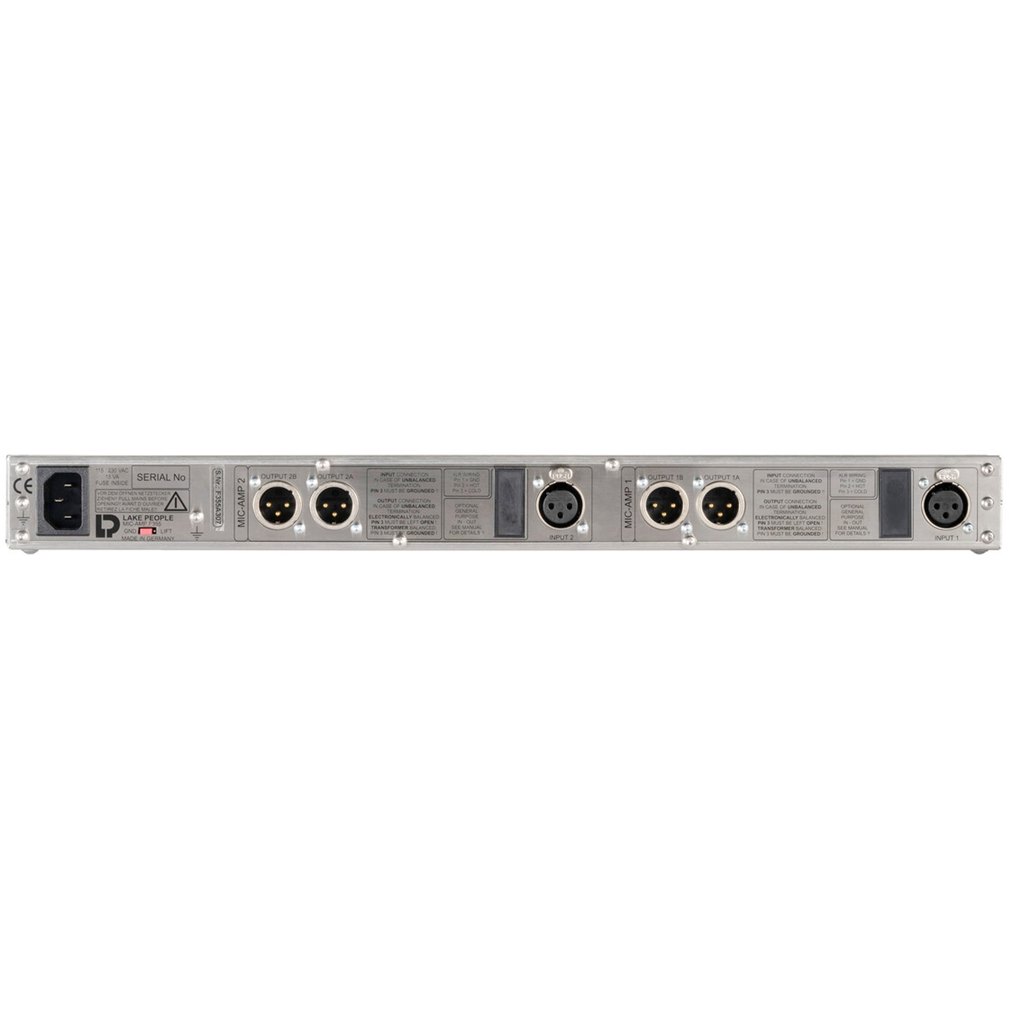 Lake People F355A 2-Channel Microphone Preamplifier Class-A Inputs