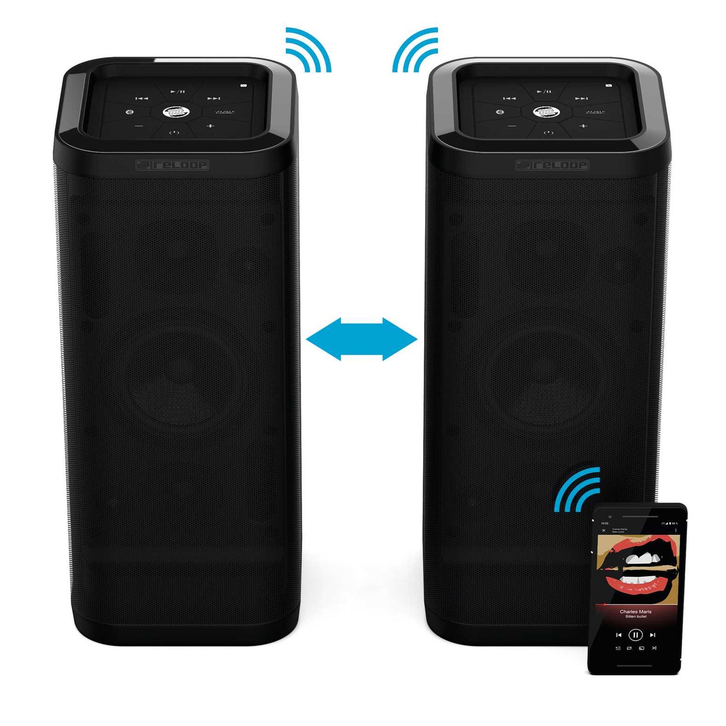 Reloop Groove Blaster BT Portable Bluetooth Speaker with Smart Link 100W