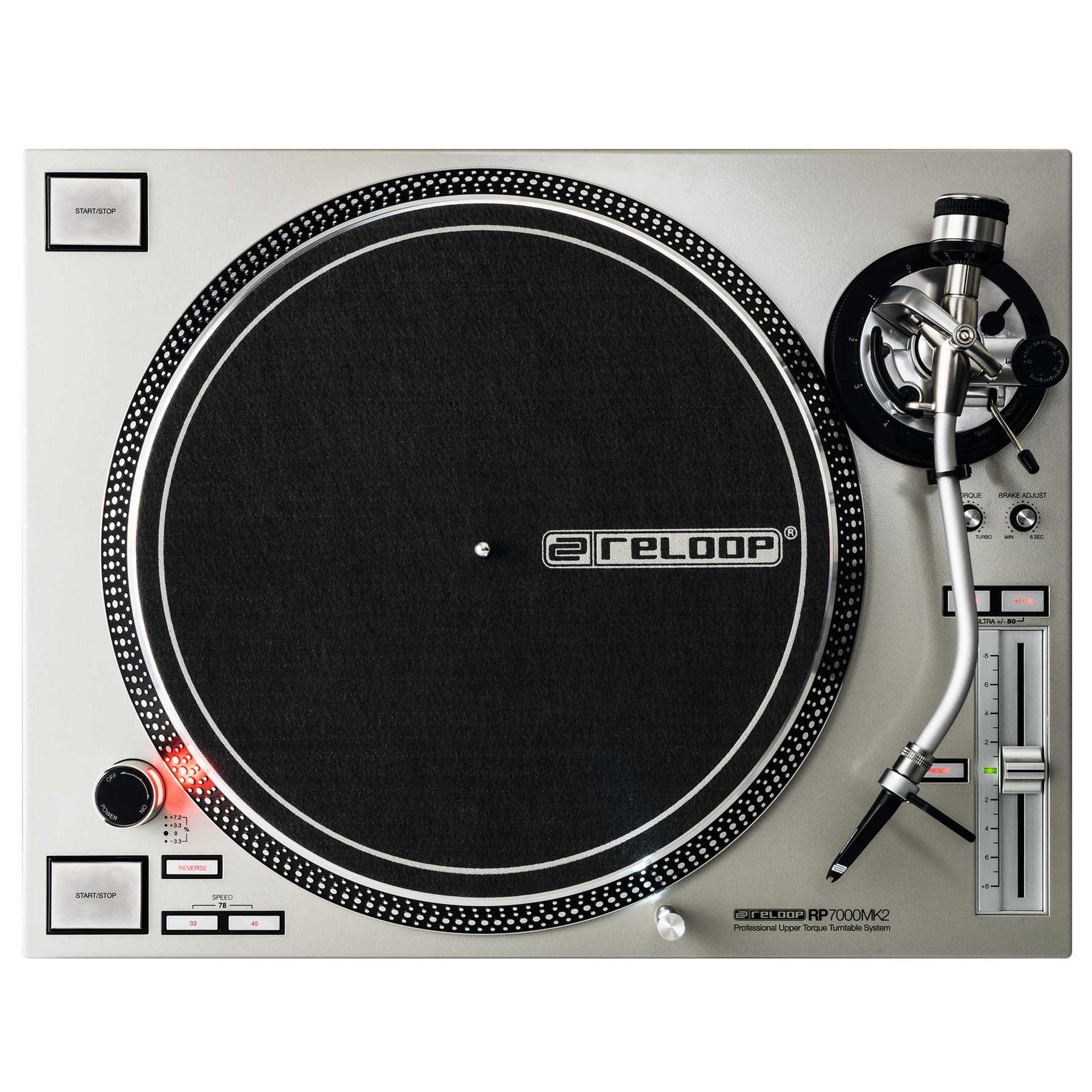 Reloop RP-7000-MK2-SLV Direct Drive DJ Turntable Silver