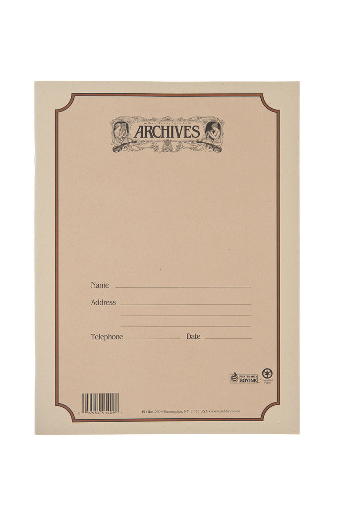 Archives Spiral Bound Manuscript Paper Book, 12 Stave, 96 Pages