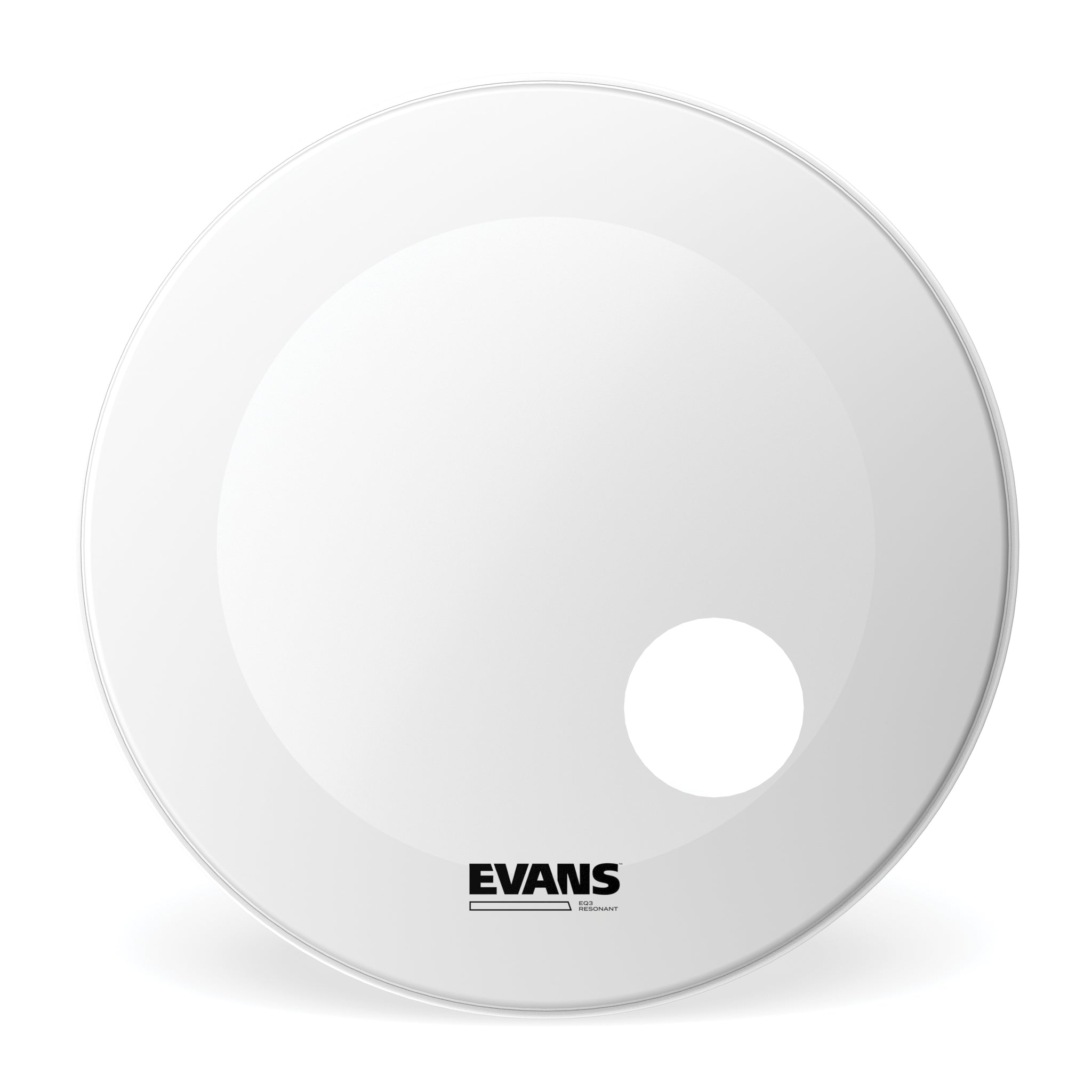 Evans EQ3 Resonant Coated White Bass Drum Head, 18 Inch