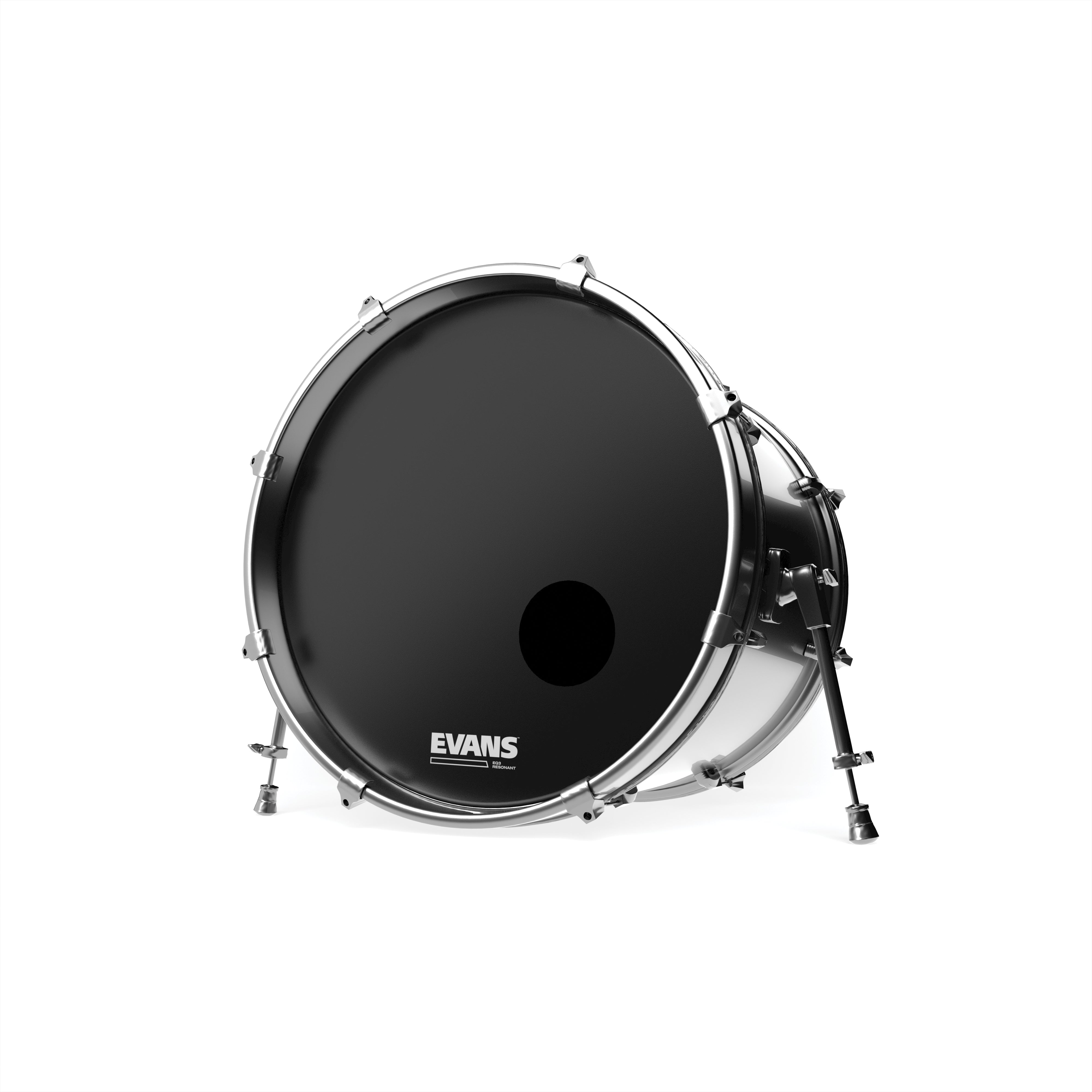 Evans EQ3 Resonant Black Bass Drum Head, 20 Inch