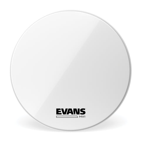Evans MX1 White Marching Bass Drum Head, 22 Inch