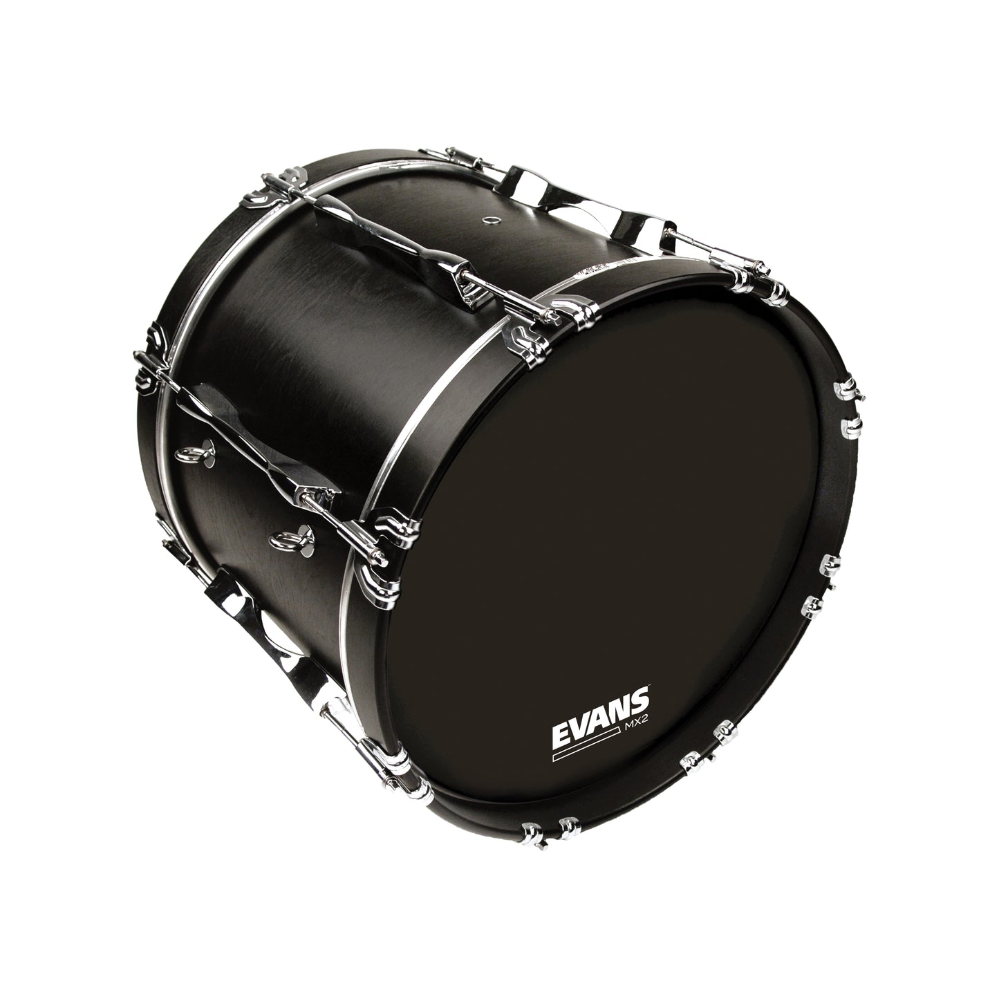 Evans MX2 Black Marching Bass Drum Head, 22 Inch
