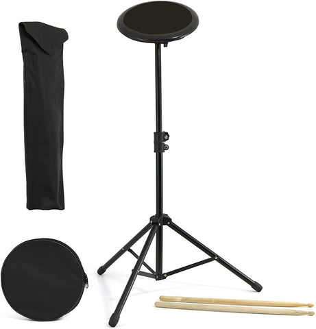 D'Luca Drum Practice Pad 8 Inch with Adjustable Stand, Sticks and Gig Bag