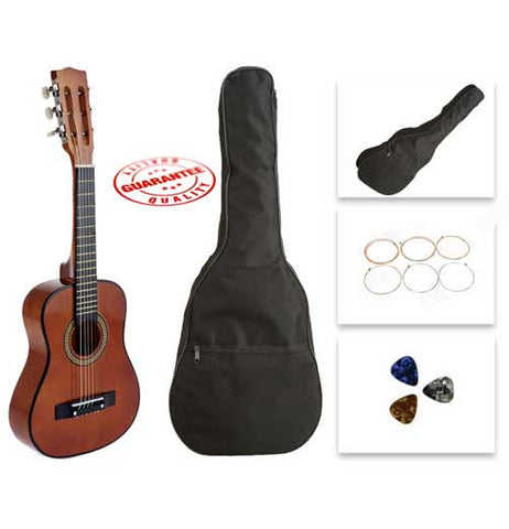 Star Kids Acoustic Toy Guitar 31 Inches Brown with Bag, Strings & Picks