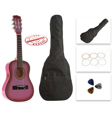 Star Kids Acoustic Toy Guitar 31 Inches Pink with Bag, Strings & Picks