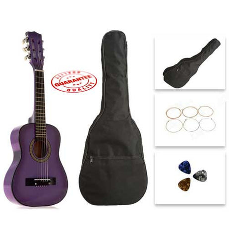 Star Kids Acoustic Toy Guitar 31 Inches Purple with Bag, Strings & Picks