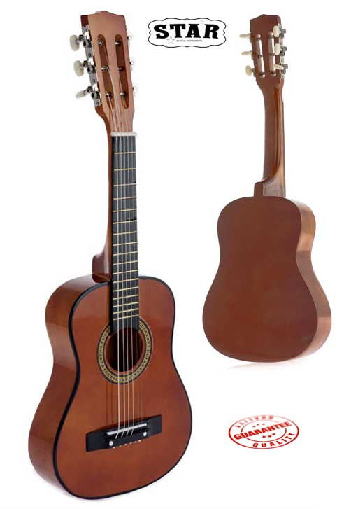 Star Kids Acoustic Toy Guitar 31 Inches Color Brown