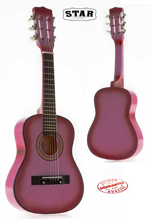 Star Kids Acoustic Toy Guitar 31 Inches Color Pink